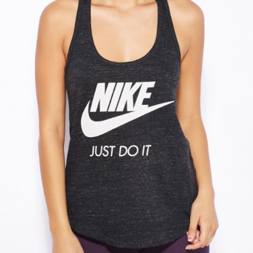 Nike Black Tank Top with White Logo